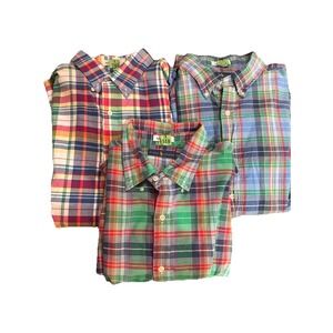 Lot Of 3 Men's XXL Ralph Lauren India Madras Plaid  TTG Short Sleeve Shirts